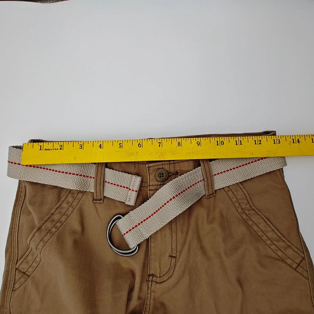 Lot 2 Lee‎ Dungarees Youth Cargo Shorts Size 12 Regular w Belts Khaki Gray